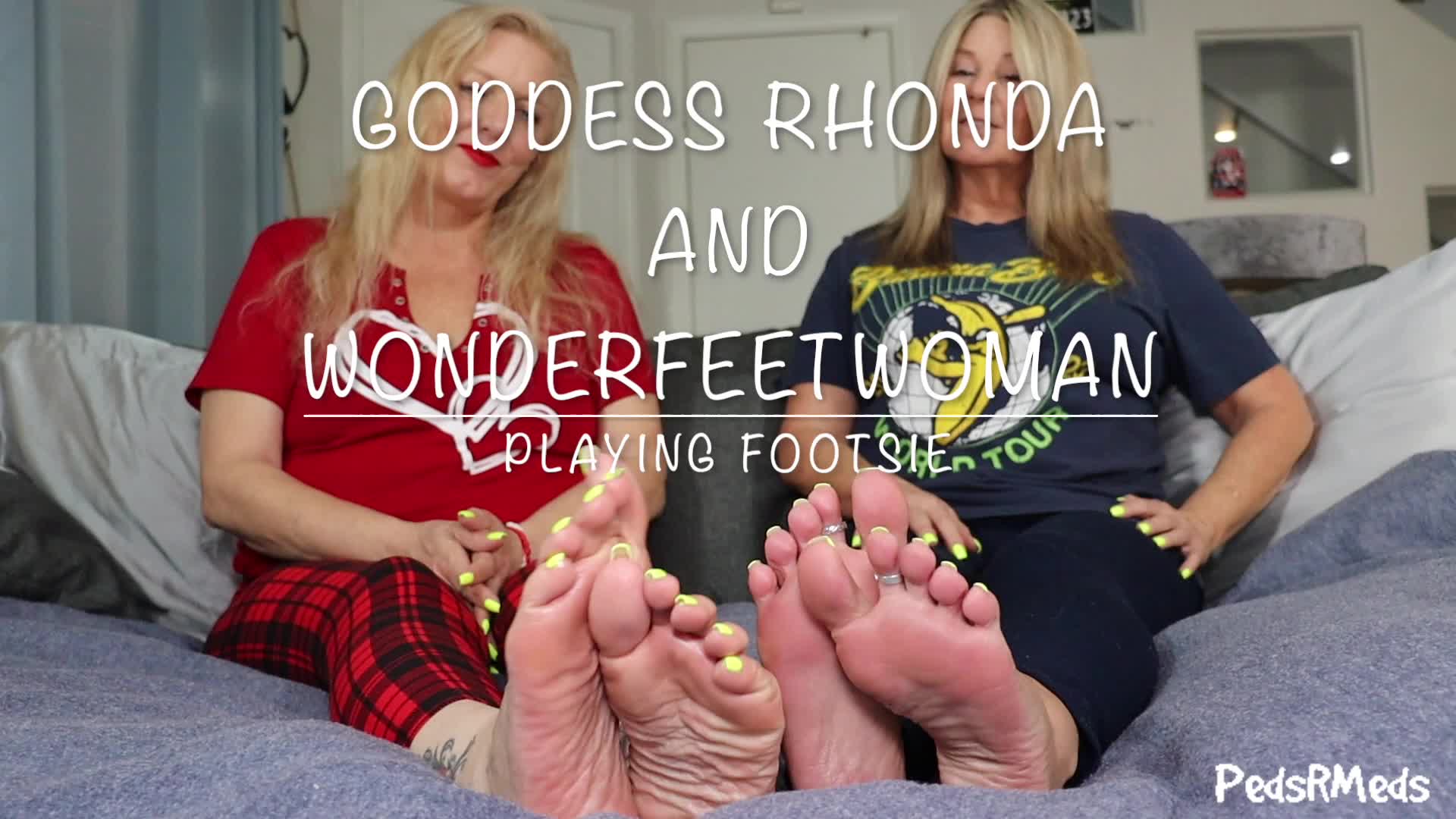 Goddess Rhonda And Wonderfeetwoman Playing Footsie