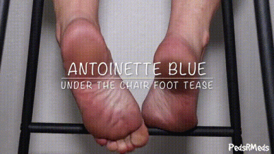 Antoinette Blue Under The Chair Foot Tease