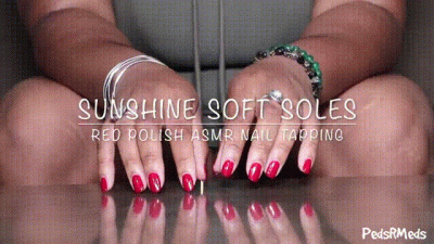 Sunshine Soft Soles Red Polish ASMR Nail Tapping