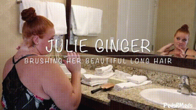 Julie Ginger Brushing Her Beautiful Long Hair