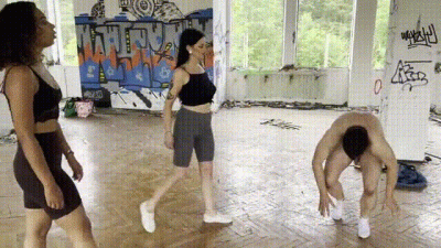 Two Mistresses Hard Ballbusting, Kicks To The Crotch In Abandoned Place