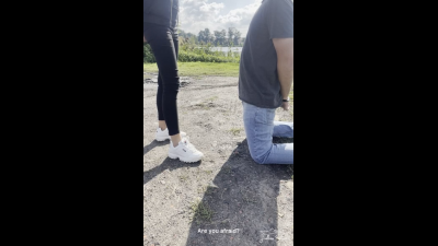 White Fila Sneakers Domination: Kicking & Spit Licking