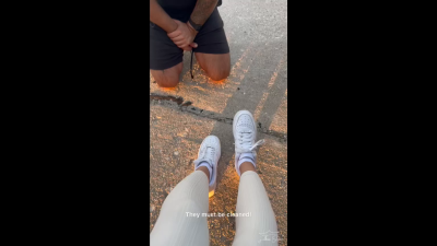 My Human Dog Licking My Dirty Sneakers - Outdoor Training