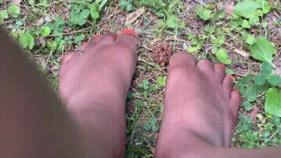 Ebony Feet Playing Outside