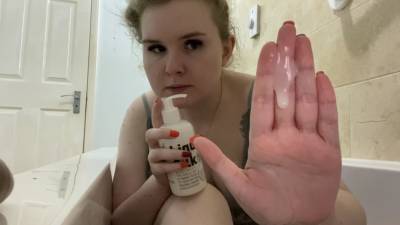 Sneezing (And Trying To Keep Artificial Cum In My Mouth)