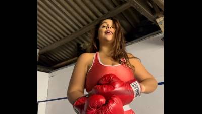 BBW Female Boxer Dominates Skinny Male