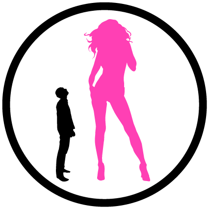graphic of an Amazon Domme next to a submissive