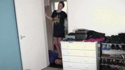 Standing On His Head In High Heels In A T-Shirt & Panties POV