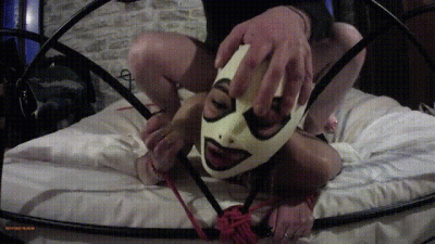 She's Tied Up On A Bed Wearing Pantyhose And High Heels, Roughly Throated And Hard Fucked
