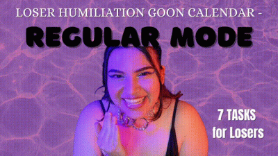 Loser Humiliation Goon Calendar Regular Mode 1 Week Of Loser Tasks Centering Around Humiliation, Verbal Humiliation, Sexual Rejection, Denial, And Loser Porn Interactive Loser Training With Humiliatrix Countess Wednesday Mp4 Png