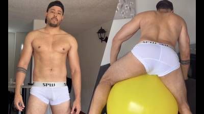 Hot Latino Have Fun With Big Balloon