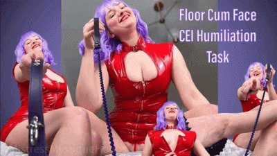 Floor Cum Face CEI Humiliation Task Femdom POV
