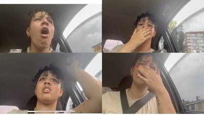 1080P Embarrased Hiccup Burp Itchy Nose In Front Of Driver
