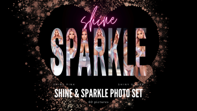 Shine & Sparkle Pink & Silver 60 Pics Photo Set