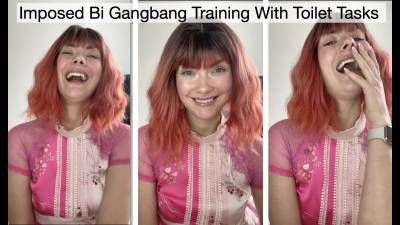 Imposed Bi Gangbang Training With Toilet Tasks