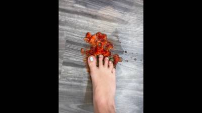 Stepping And Smashing A Strawberry