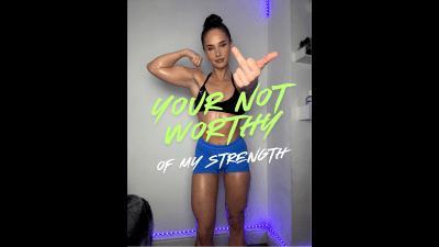Oiled Up Gym Brat Makes You Worship Her Muscles