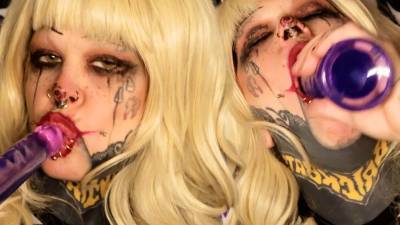 Goth Clown vs Alien Dildo Sloppy Blowjob